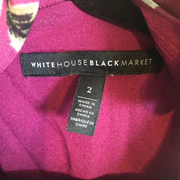 WHBM White House Black Market Purple Floral Sleeveless Dress - Size 2 - Picture 5 of 10